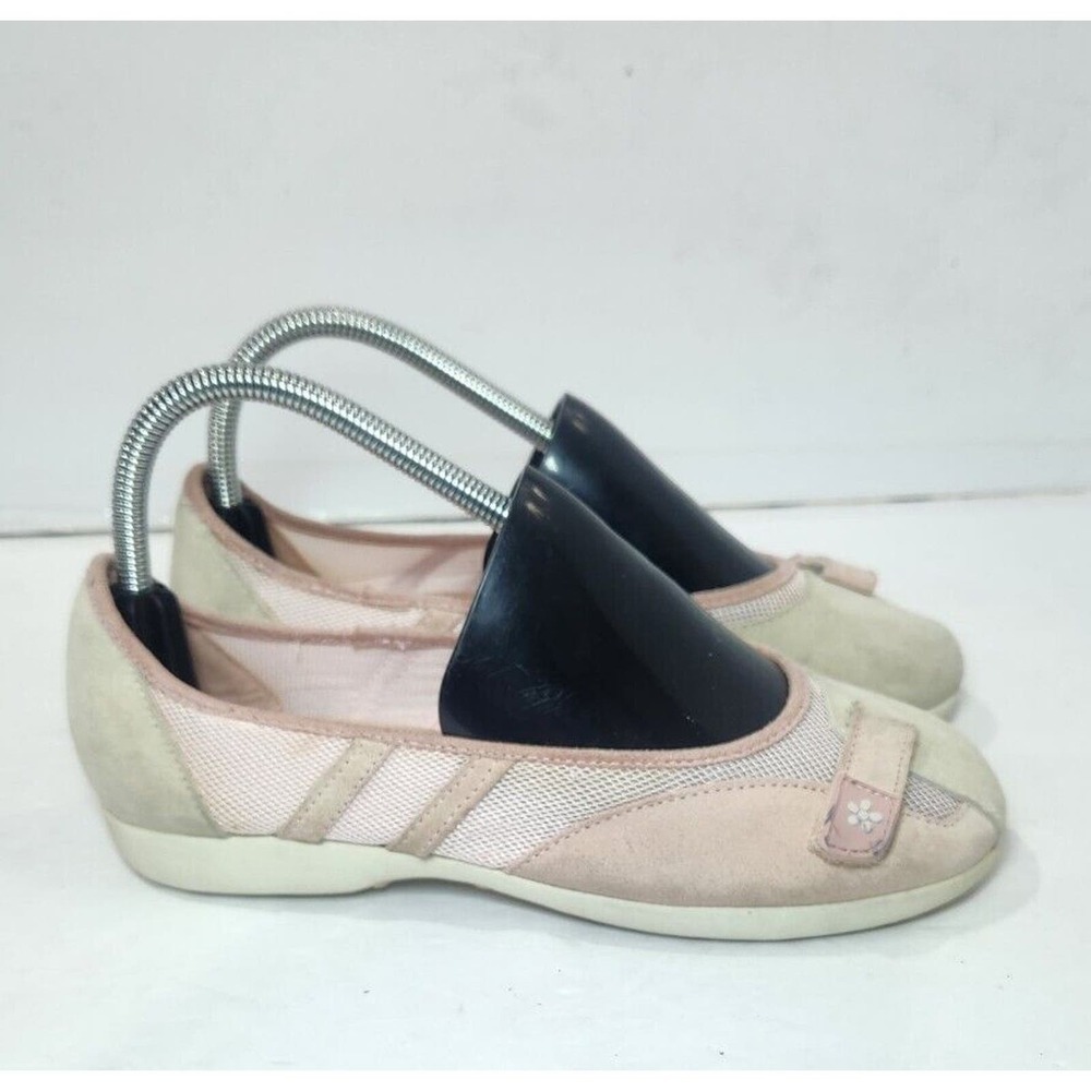 EUC TKS Pink Suede Mesh Sport Casual Maggie 562‎ Ballerina Fats Sz 6 Girls Shoes - Picture 2 of 8
